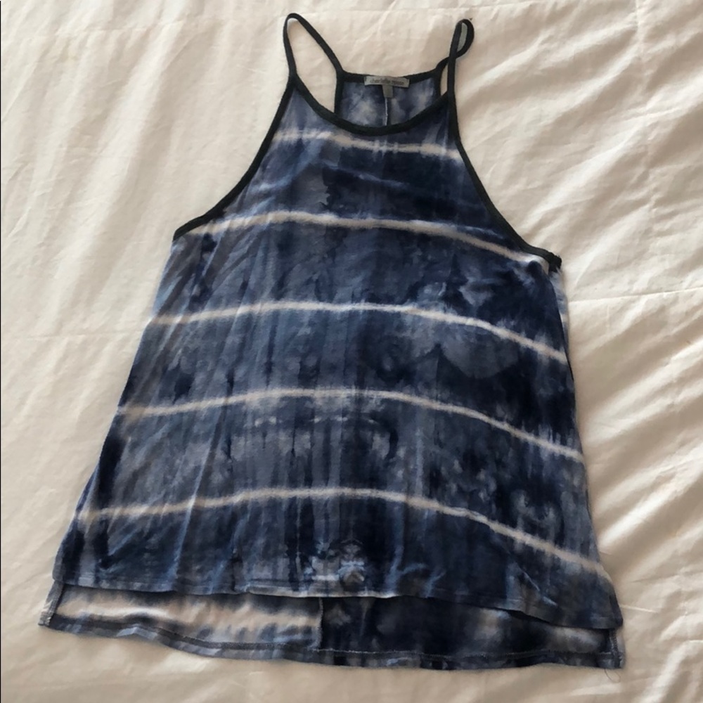 Blue Tye Dye High Neck Tank Top